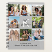 Monogrammed Afstuderen Citaat 8 Foto Collage Gray Planner (Voorkant)