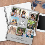 Monogrammed Afstuderen Citaat 8 Foto Collage Gray Planner<br><div class="desc">Grafische planner die u wilt personaliseren voor uw afstuderen. Het fotomalplaatje is opstelling voor u om 8 van uw favoriete foto's van uw studiejaren toe te voegen. Uw foto's worden getoond in vierkant/instagramformaat in een eenvoudige de fotocollage van de netstijl. Dit monogrammed ontwerp wordt verder gepersonaliseerd met de naam en...</div>