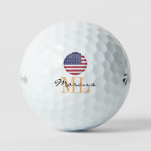 Monogrammed American Flag, Verenigde Staten & Vere Golfballen (Voorkant)