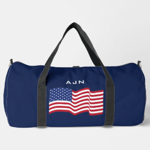 Monogrammed Amerikaanse vlag Duffel Bag Plunjezak