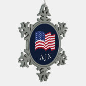 Monogrammed Amerikaanse vlag Ornament (Links)