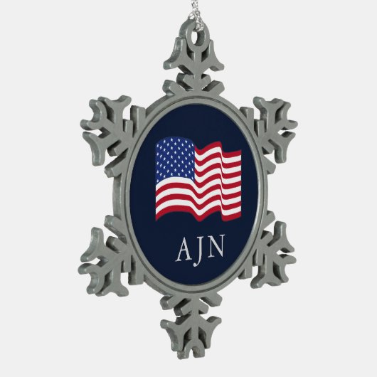 Monogrammed Amerikaanse vlag Ornament (Links)