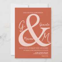 Monogrammed Ampersand Terracotta Brown Wedding