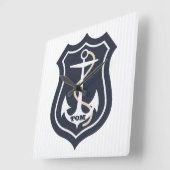 Monogrammed Anchor en Rope Vierkante Klok (Hoek)