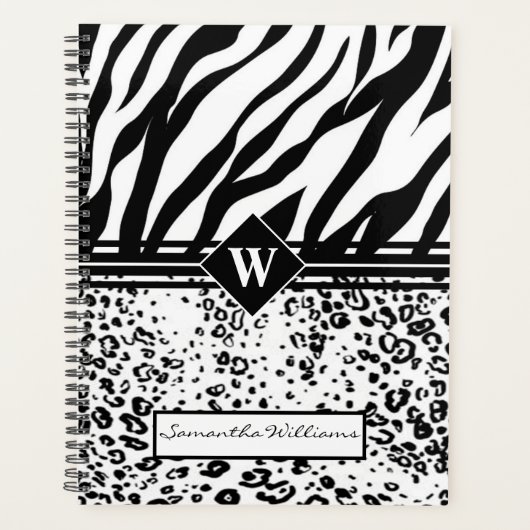 Monogrammed Animal Pattern Planner (Voorkant)