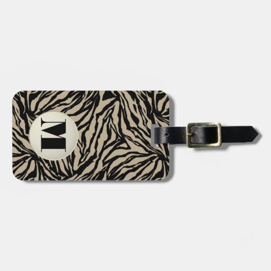 Monogrammed Animal Print Bagagelabel (Voorkant horizontaal)
