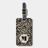 Monogrammed Animal Print Bagagelabel (Voorkant verticaal)