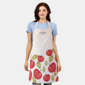 Monogrammed Apple Pattern Waterverf Hand-schilderd Schort (Gedragen)