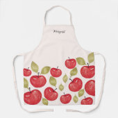 Monogrammed Apple Pattern Waterverf Hand-schilderd Schort (Voorkant)