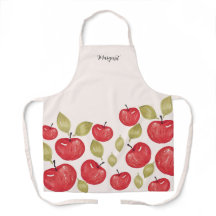 Monogrammed Apple Pattern Waterverf Hand-schilderd
