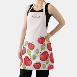 Monogrammed Apple Pattern Waterverf Hand-schilderd Schort