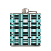 Monogrammed Aqua & Black Pset Heupfles (Achterkant)