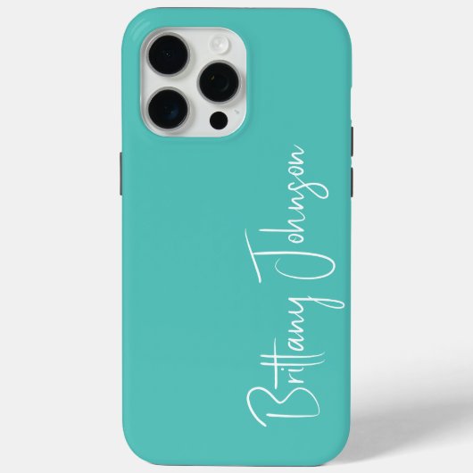 Monogrammed Aqua Case-Mate iPhone Case (Achterkant)