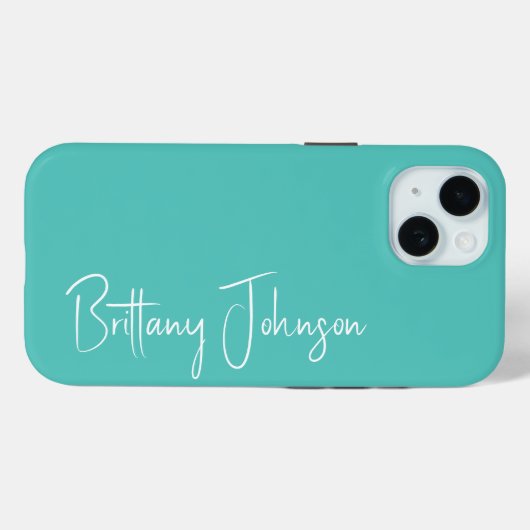 Monogrammed Aqua Case-Mate iPhone Case (Achterkant (horizontaal))