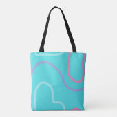 Monogrammed Aqua Pink Violet Moderne Design Tote Bag (Achterkant)