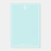 Monogrammed Aqua Post-it® Notes (Voorkant)