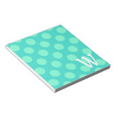 Monogrammed Aquamarine-Stippen Notitieblok (Schuin)