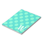 Monogrammed Aquamarine-Stippen Notitieblok (Linkerzijde)
