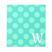 Monogrammed Aquamarine-Stippen Notitieblok (Voorkant)