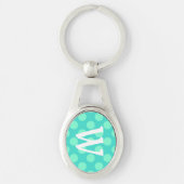 Monogrammed Aquamarine-Stippen Sleutelhanger (Voorkant)