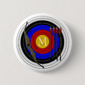Monogrammed Archery Design Ronde Button 5,7 Cm (Voorkant)