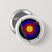 Monogrammed Archery Design Ronde Button 5,7 Cm (Voorkant /achterkant)