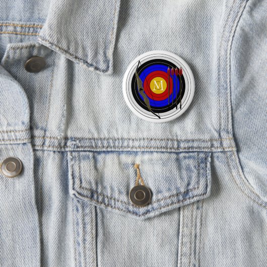 Monogrammed Archery Design Ronde Button 5,7 Cm (In situ)