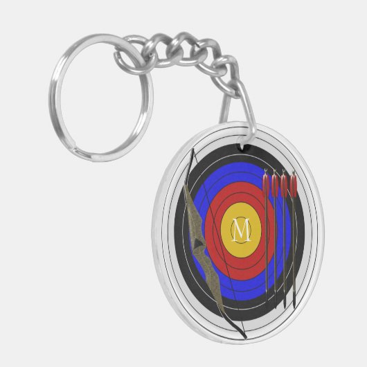 Monogrammed Archery Design Sleutelhanger (Voorkant Links)