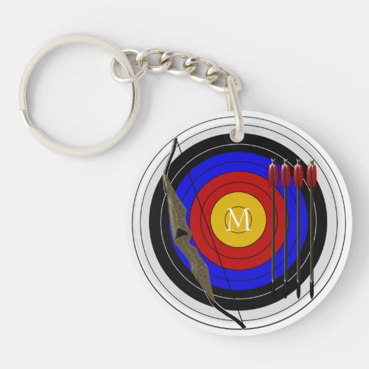 Monogrammed Archery Design Sleutelhanger (Voorkant)