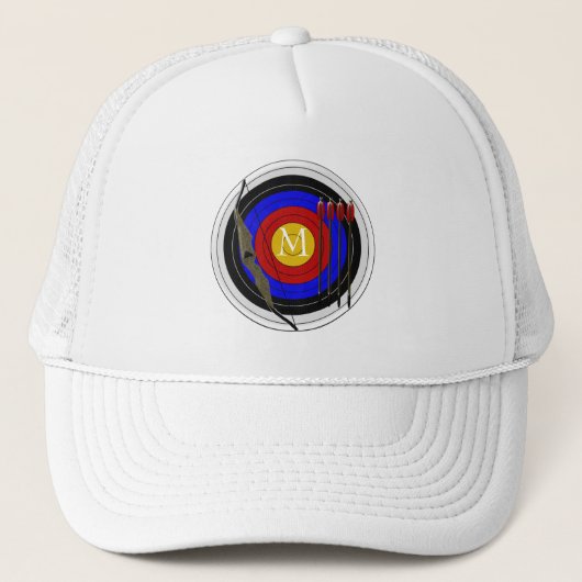 Monogrammed Archery Design Trucker Pet (Voorkant)