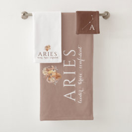 Monogrammed Aries Towel Set Bad Handdoek