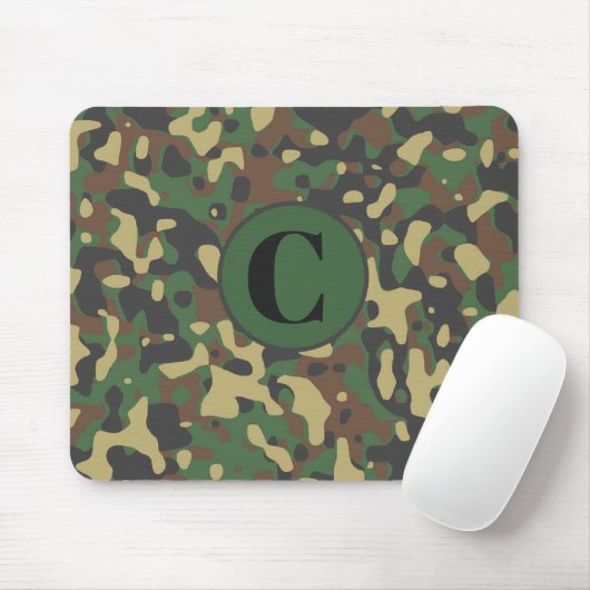 Monogrammed Army Camouflage Muismat (Met muis)