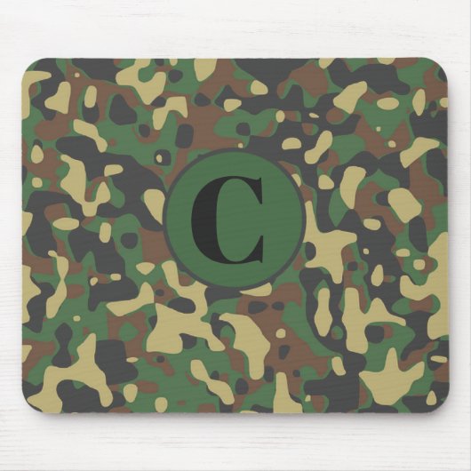 Monogrammed Army Camouflage Muismat (Voorkant)