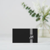 Monogrammed Art Deco ~ Black en White Visitekaartje (Staand voorkant)