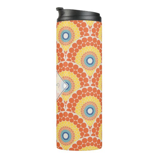 Monogrammed Art Deco Egeïsche Zomer Stralende Mand Thermosbeker (Geroteerd rechts)