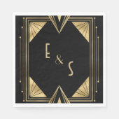 Monogrammed art deco Wedding Party Servet (Voorkant)