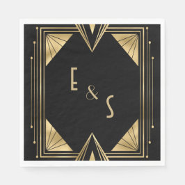 Monogrammed art deco Wedding Party Servet