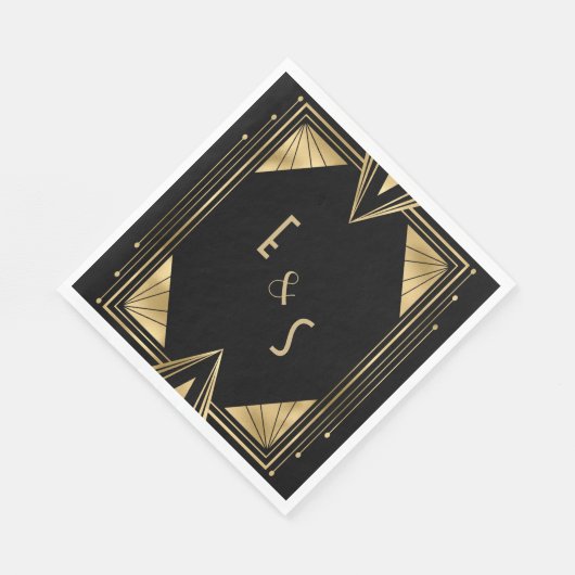 Monogrammed art deco Wedding Party Servet (Hoek)