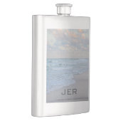 Monogrammed Artistieke Blauwe Groene Oceaankustlij Flacon (Rechts)