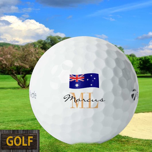Monogrammed Australian Flag & Aussie Golf Balls Golfballen