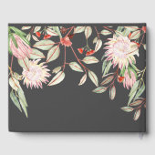 Monogrammed Australian Flowers Grey & Pink Wedding Gastenboek (Achterkant)