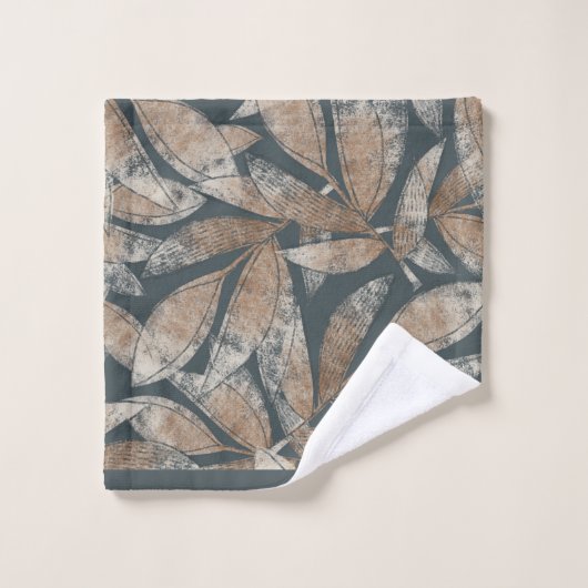 Monogrammed Autumn Leaves Pattern Bad Handdoek (Wasdoekje)