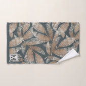 Monogrammed Autumn Leaves Pattern Bad Handdoek (Handdoek)