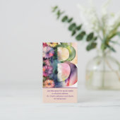 Monogrammed B Daisy Floral Waterverf Logo Punch Visitekaartje (Staand voorkant)