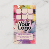 Monogrammed B Daisy Floral Waterverf Logo Punch Visitekaartje (Achterkant)