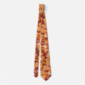 Monogrammed Bacon Pattern Funny Gag Gift Stropdas (Achterkant)