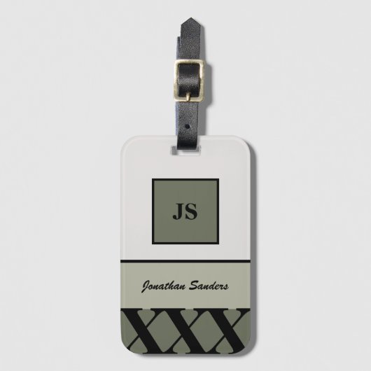 Monogrammed Bagagelabel met neutraal gewicht in de (Voorkant (verticaal))