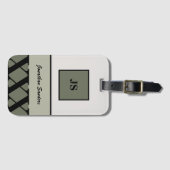 Monogrammed Bagagelabel met neutraal gewicht in de (Voorkant (horizontaal))