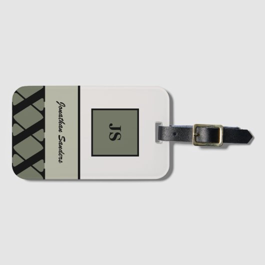 Monogrammed Bagagelabel met neutraal gewicht in de (Voorkant (horizontaal))