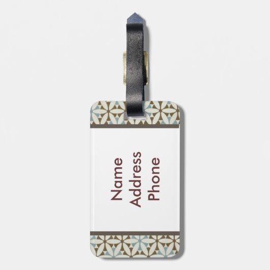 Monogrammed-Bagagelabel Sjabloon Bagagelabel (Achterkant verticaal)